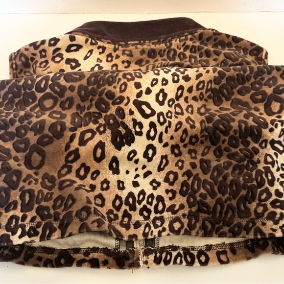 Rebecca Malone Velour Collared Zippered Vest Ladies Size XL Brown Animal Print - Picture 11 of 16